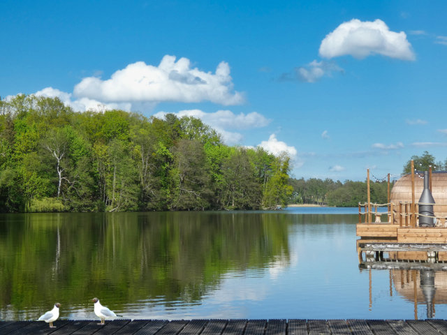 Blick auf Stadtsee vom Steg Hafen